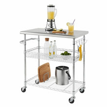 Load image into Gallery viewer, EcoStorage Chrome Color 34 in. Stainless Steel Kitchen Cart