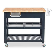 Load image into Gallery viewer, Portable Kitchen Cart with Butcher Block Top