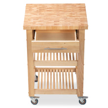 Load image into Gallery viewer, Portable Kitchen Cart with Butcher Block Top