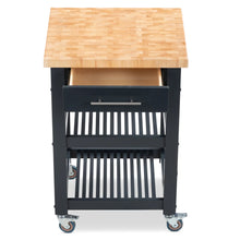 Load image into Gallery viewer, Portable Kitchen Cart with Butcher Block Top