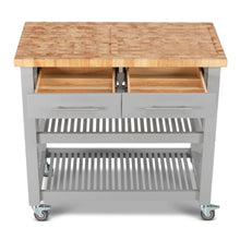 Load image into Gallery viewer, Portable Kitchen Cart with Butcher Block Top