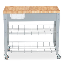 Load image into Gallery viewer, Portable Kitchen Cart with Butcher Block Top