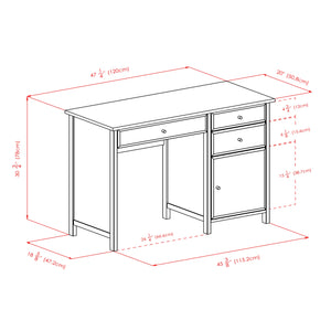 Winsome Wood Delta Home Office Writing Desk in White