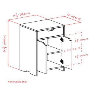 Winsome Wood Nova 1-Drawer Storage Cabinet in White