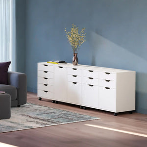 Winsome Wood Halifax 3-Pc Cabinet Set with File Drawer in White 