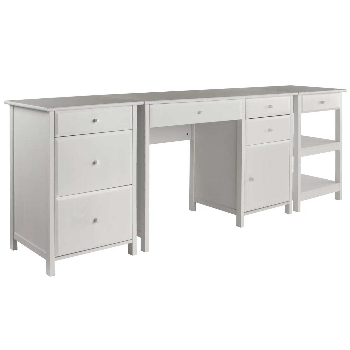 Winsome Wood Delta 3-Pc Home Office Desk Set in White