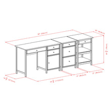 Load image into Gallery viewer, Winsome Wood Delta 3-Pc Home Office Desk Set in White