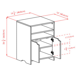 Winsome Wood Nova Open Shelf Storage Cabinet in White