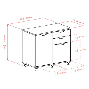 Winsome Wood Halifax Wide Storage Cabinet, 2-Drawer, Filing Cabinet in White