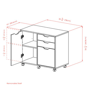 Winsome Wood Halifax Wide Storage Cabinet, 2-Drawer, Filing Cabinet in White