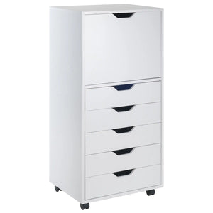 Winsome Wood Halifax Tall Storage Cabinet, 5-Drawer in White