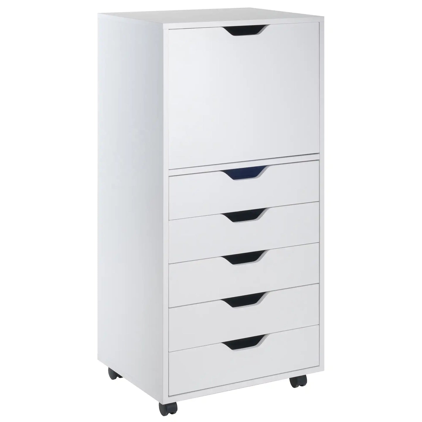 Winsome Wood Halifax Tall Storage Cabinet, 5-Drawer in White