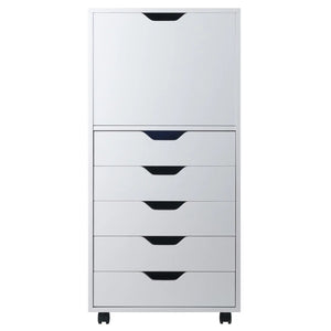 Winsome Wood Halifax Tall Storage Cabinet, 5-Drawer in White