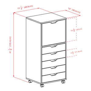 Winsome Wood Halifax Tall Storage Cabinet, 5-Drawer in White