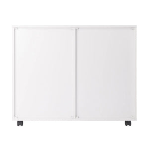 Winsome Wood Halifax Wide 2-Door Storage Cabinet, 4-Drawer in White