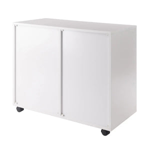 Winsome Wood Halifax Wide 2-Door Storage Cabinet, 4-Drawer in White