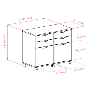 Winsome Wood Halifax Wide 2-Door Storage Cabinet, 4-Drawer in White