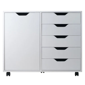 Winsome Wood Halifax Wide Storage Cabinet, 5-Drawer in White 