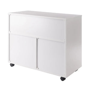 Winsome Wood Halifax Wide Storage Cabinet, 3-Small and 2-Wide Drawers in White 