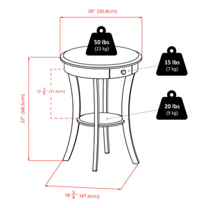 Winsome Wood Sasha Round Accent Table in White