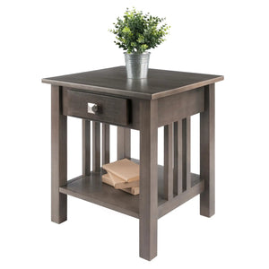 Winsome Wood Stafford Accent Table in Oyster Gray