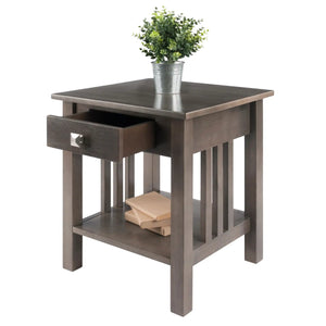 Winsome Wood Stafford Accent Table in Oyster Gray