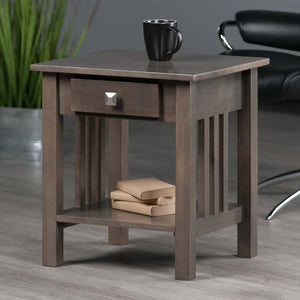 Winsome Wood Stafford Accent Table in Oyster Gray