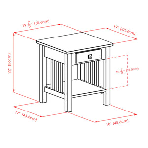 Winsome Wood Stafford Accent Table in Oyster Gray