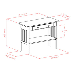 Winsome Wood Stafford Console Hall Table in Oyster Gray