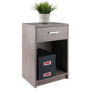 Winsome Wood Rennick Accent Table, Nightstand in Ash Gray