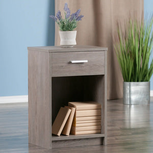 Winsome Wood Rennick Accent Table, Nightstand in Ash Gray