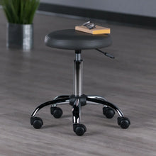 Load image into Gallery viewer, Winsome Wood Clyde Adjustable Cushion Seat Swivel Stool in Charcoal and Chrome 