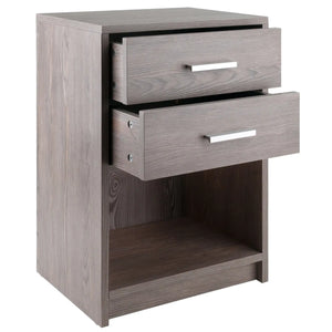 Winsome Wood Molina Accent Table, Nightstand in Ash Gray