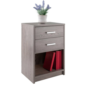 Winsome Wood Molina Accent Table, Nightstand in Ash Gray