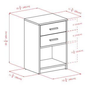 Winsome Wood Molina Accent Table, Nightstand in Ash Gray