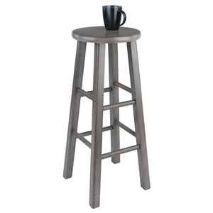 Winsome Wood Ivy Square Leg Bar Stool in Rustic Oyster Gray 