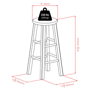 Winsome Wood Ivy Square Leg Bar Stool in Rustic Oyster Gray 