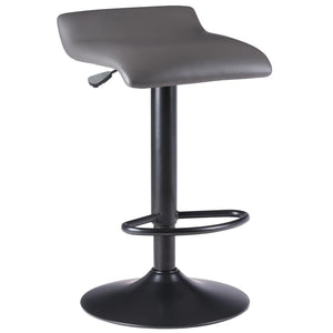 Winsome Wood Tarah 2-Pc Adjustable Swivel Seat Stool Set in Black and Slate Gray