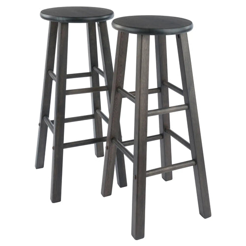 Winsome Wood Element 2-Pc Bar Stool Set in Oyster Gray