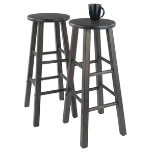 Winsome Wood Element 2-Pc Bar Stool Set in Oyster Gray