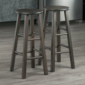 Winsome Wood Element 2-Pc Bar Stool Set in Oyster Gray