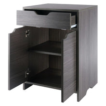 Load image into Gallery viewer, Winsome Wood Nova 1-Drawer Storage Cabinet in Charcoal 