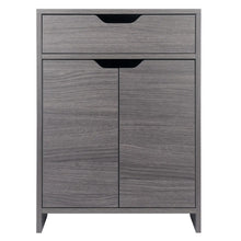 Load image into Gallery viewer, Winsome Wood Nova 1-Drawer Storage Cabinet in Charcoal 