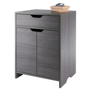 Winsome Wood Nova 1-Drawer Storage Cabinet in Charcoal 