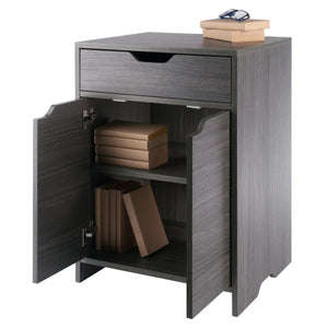 Winsome Wood Nova 1-Drawer Storage Cabinet in Charcoal 