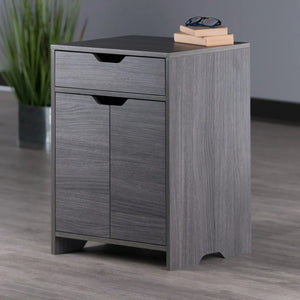 Winsome Wood Nova 1-Drawer Storage Cabinet in Charcoal 