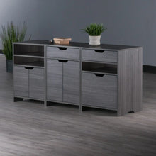 Load image into Gallery viewer, Winsome Wood Nova 3-Pc Storage Cabinet Set in Charcoal