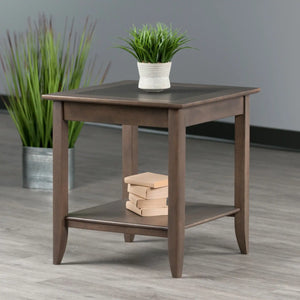 Winsome Wood  Santino Accent Table in Oyster Gray