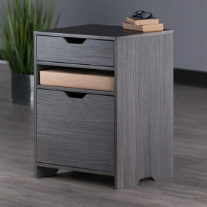 Winsome Wood Nova Filing Storage Cabinet in Charcoal 