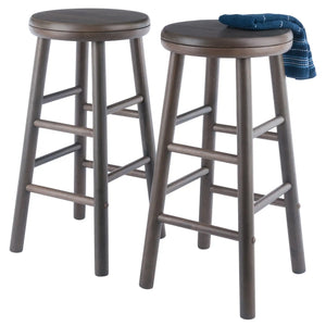 Winsome Wood Shelby 2-Pc Swivel Seat Counter Stool Set in Oyster Gray